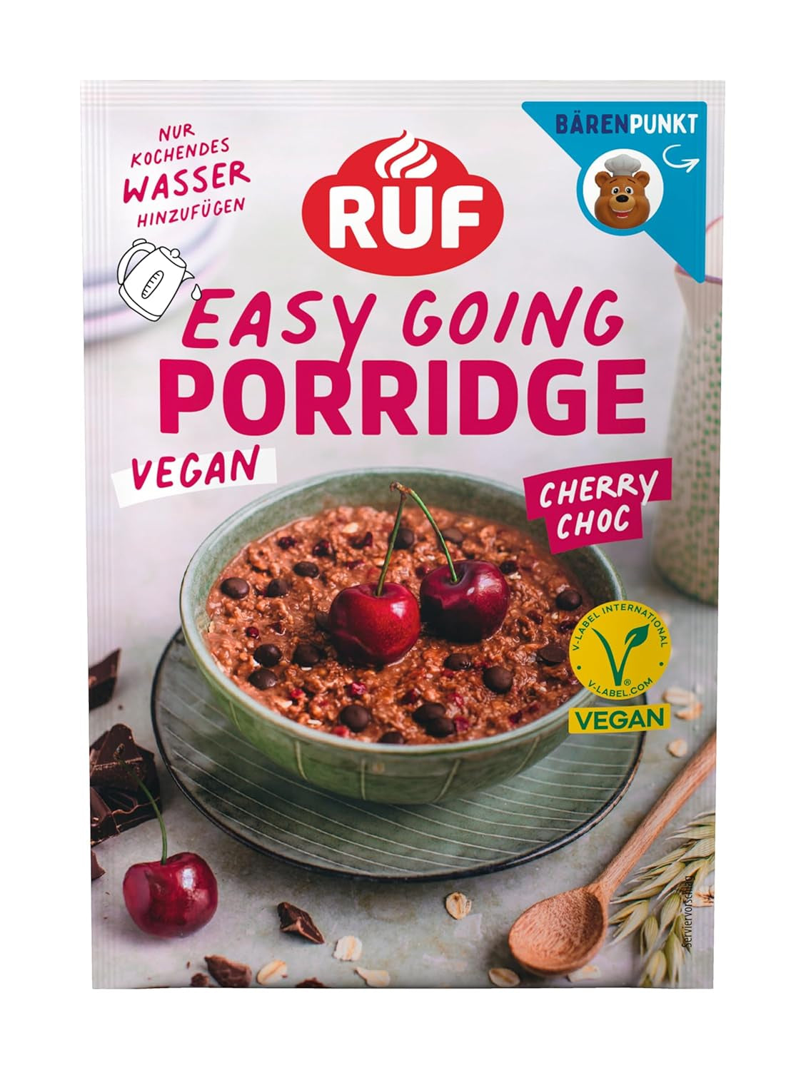 Porridge Vegano RUF con Noci e Avena, fiocchi d'avena con mandorle, nocciole e semi di lino, facile da preparare, nella pratica confezione monoporzione, 1 x 60 g