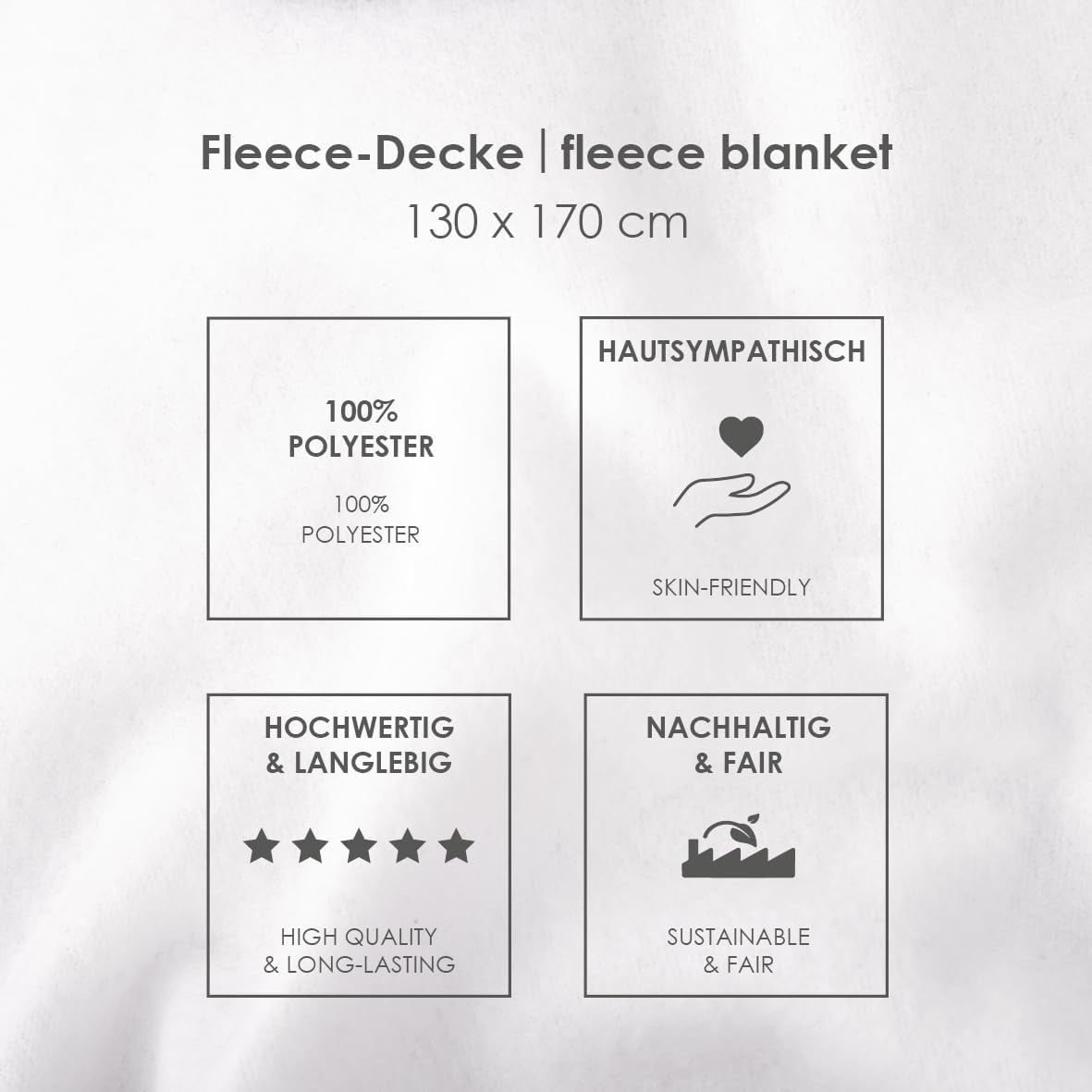 Coperta in pile Herding Wednesday, ca. 130X170 cm, 100% poliestere, nero Letti e coperte Besuche den Herding-Store