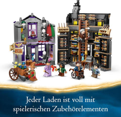 LEGO Harry Potter Ollivanders e i costumi di Madam Malkin, Terre di Diagon Alley, Set da gioco per bambini, Giocattoli magici, Regali fantasy per ragazze, ragazzi e fan a partire da 8 anni 76439 Set da costruzione Besuche den LEGO-Store