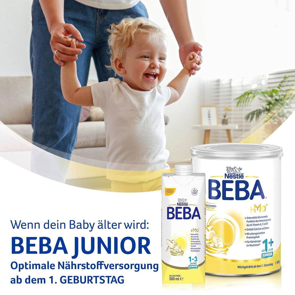 BEBA 2 - Latte di proseguimento dopo 6 mesi, con complesso 5 HMO, contenuto proteico adatto all'età, senza lattosio, senza olio di palma, senza olio di pesce, alimenti per l'infanzia, latte in polvere per bambini, confezione da 3 (3 x 800 g)