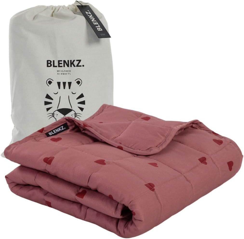 Coperta per neonati ponderata | 3,5Kg | 100X150Cm | Coperta terapeutica | Coperte ponderate | Coperta pesante (faccia di tigre blu, 3,5 Kg-100X150 Cm) BLENKZ Letti e Coperte. Cuore rosa rosso 5Kg-140X200Cm