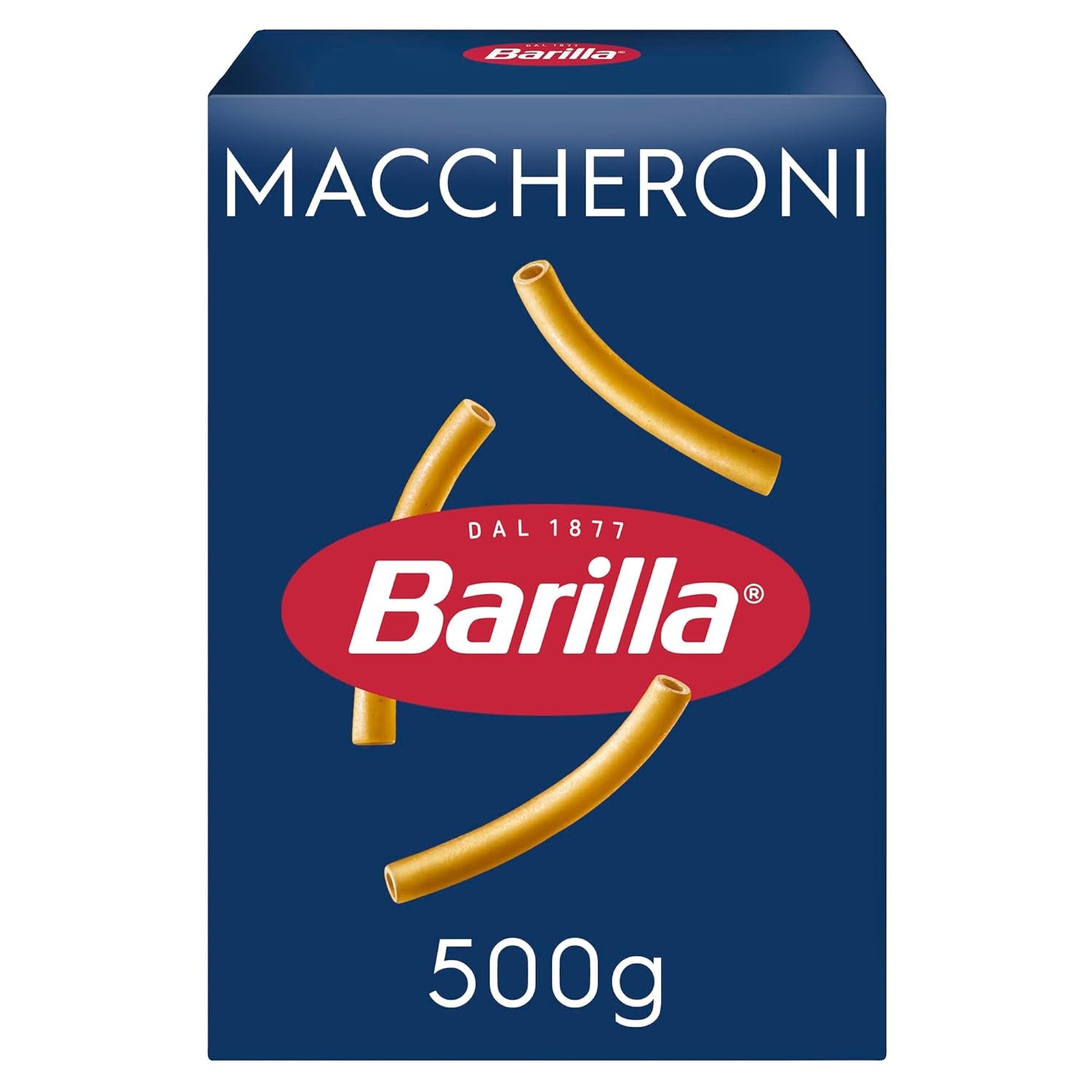 Pasta Barilla Maccheroni Classici n. 44 di grano duro di alta qualità, sempre al dente, 500g