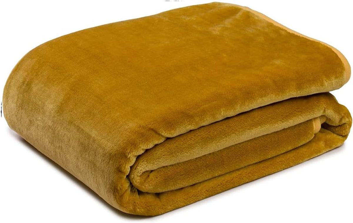 Gözze - Comoda coperta Premium Cashmere-Feeling, 500 G/M², 180 X 220 Cm - senape Letti e coperte Besuche den Gözze-Store Senape 180 X 220 Cm
