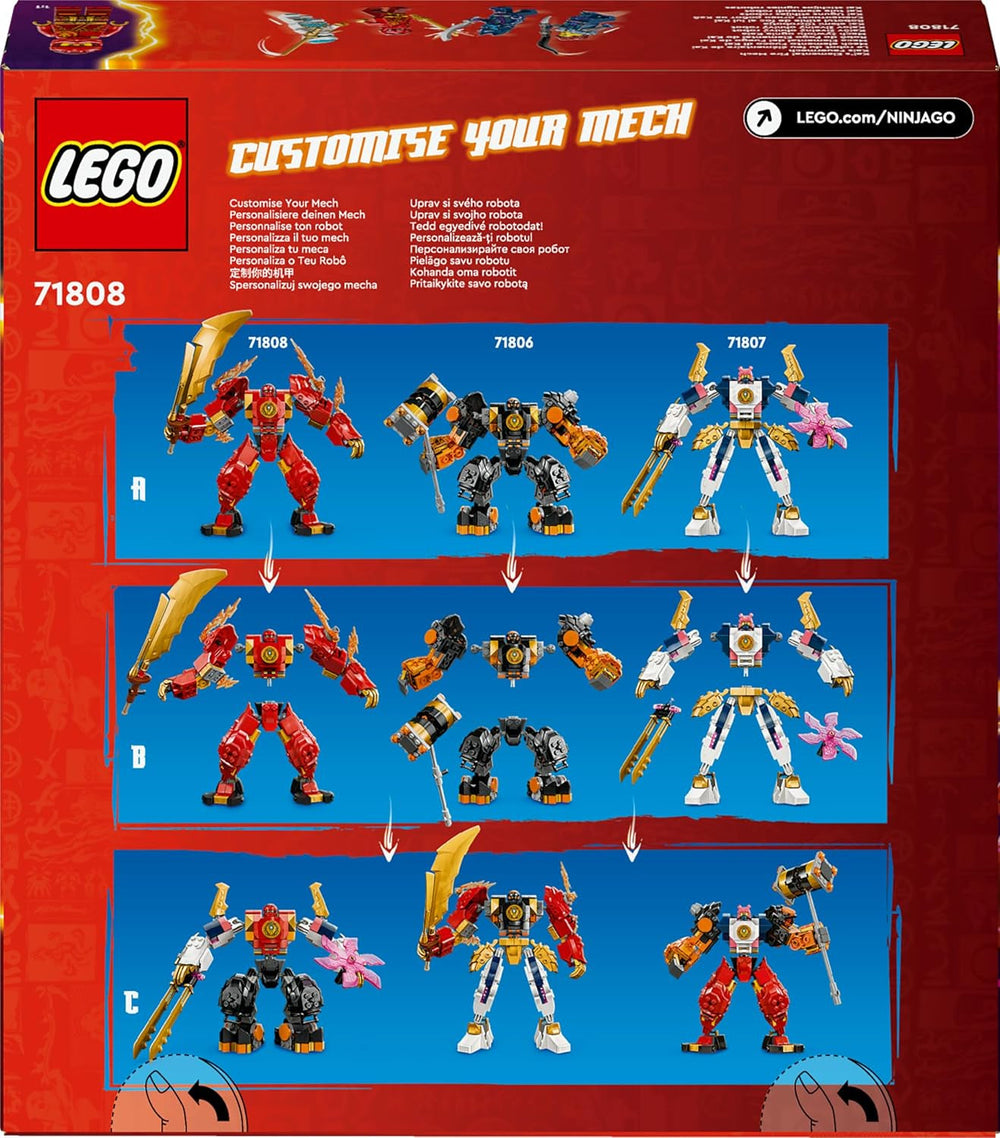 LEGO NINJAGO Kai's Fire Mech Action Figure Giocattolo per Bambini con Figura Mech Rossa Personalizzabile Ninja Set 4 Personaggi Inclusi Kai e Zane, Regalo per Ragazzi e Ragazze di 7 Anni 71808 Set di Costruzioni Beuche den LEGO-Store