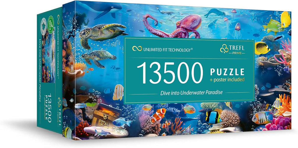 Trefl Prime - Puzzle UFT: Plonjați în paradisul subacvatic - 13500 piese, Puzzle jigsaw mare care prezintă fundul marin colorat, Cartonul cel mai gros, Organic, EKO, Divertisment pentru adulți și copii cu vârsta peste 12 ani Puzzle Naty Shop Titlu implicit