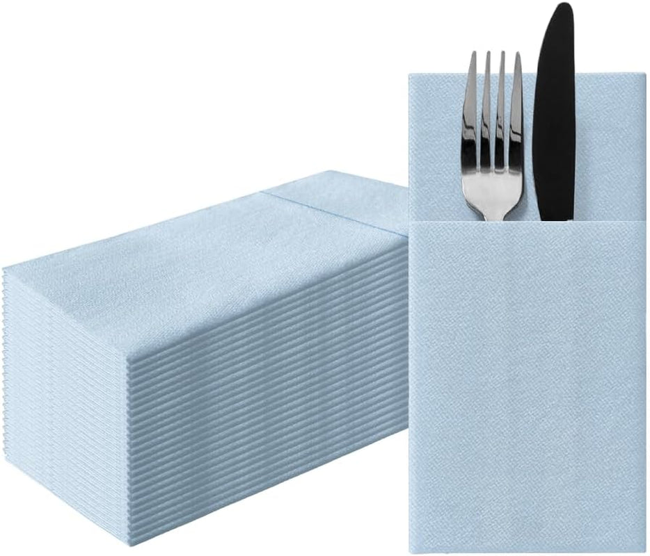 PAW - Șervețele pentru tacâmuri Airlaid - Fabric-like (1/8 fold) | 25 bucăți | Ideal pentru nuntă, botez, comuniune, aniversare | Saci de șervețele pentru tacâmuri | Bej