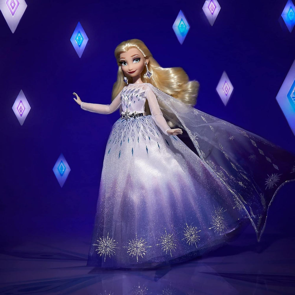 Disney Prinzessin Style Serie Weihnachtsedition ELSA, Modepuppe mit Accessoires, Sammlerpuppe für Kinder ab 6 Jahren