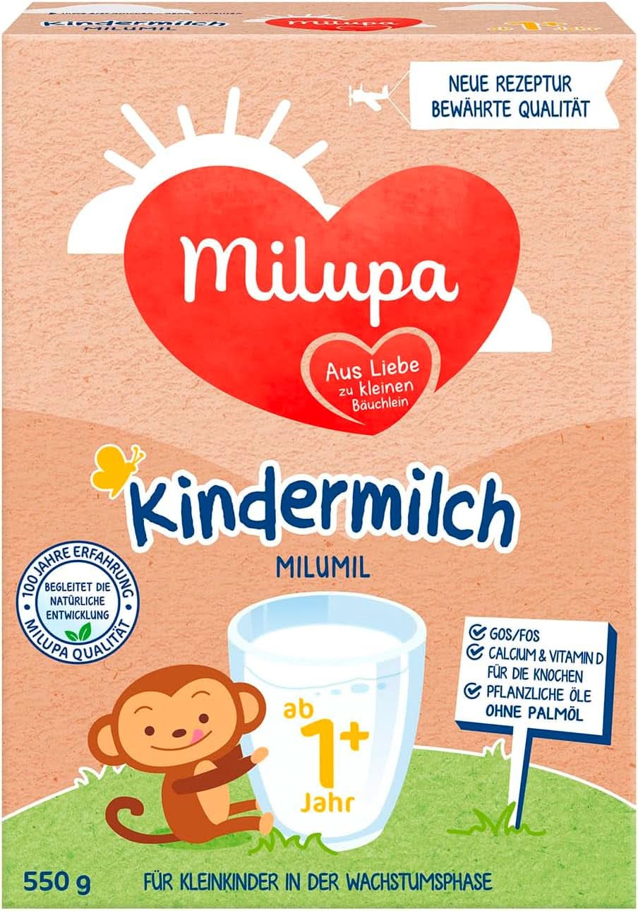 Milupa Latte per bambini Milumil 1 plus - da 1 anno - per bambini piccoli in fase di crescita - accompagna lo sviluppo naturale - 5 x 550 g polvere Mamma e Bambino Naty Shop
