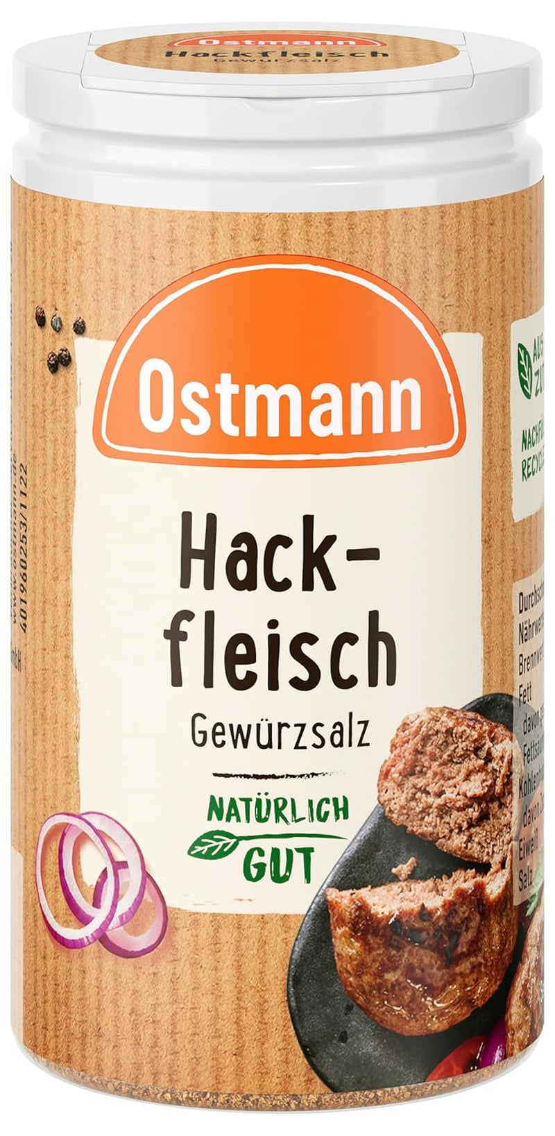 Ostmann Gewürze - Hackfleisch Gewürzsalz | Gewürz für Hackfleisch, Buletten oder Cevapcici | 60 g di Streudose