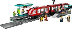 Tram LEGO City con stazione, idea regalo per gli appassionati di veicoli a partire dai 7 anni, con 6 minifigure e un cane guida per giochi di ruolo, giocattolo costruibile 60423 Set da costruzione Besuche den LEGO-Store