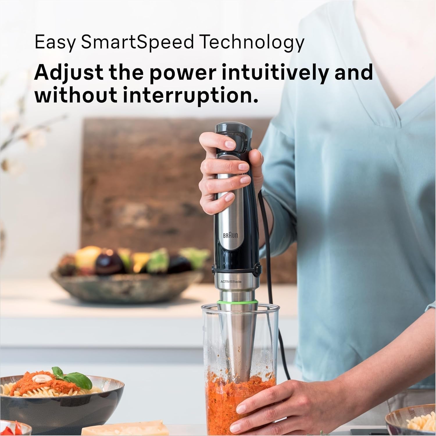 Braun Household Hogar Multiquick 7 Mixer, Spritzschutz, Spülmaschinenfest, Bpa-Frei, 600 Ml, Zerkleinerer 500 Ml, Eisklinge, MQ 7035XBI, 1000 W, Schwarz, MQ7035XBI Cucina Naty Shop