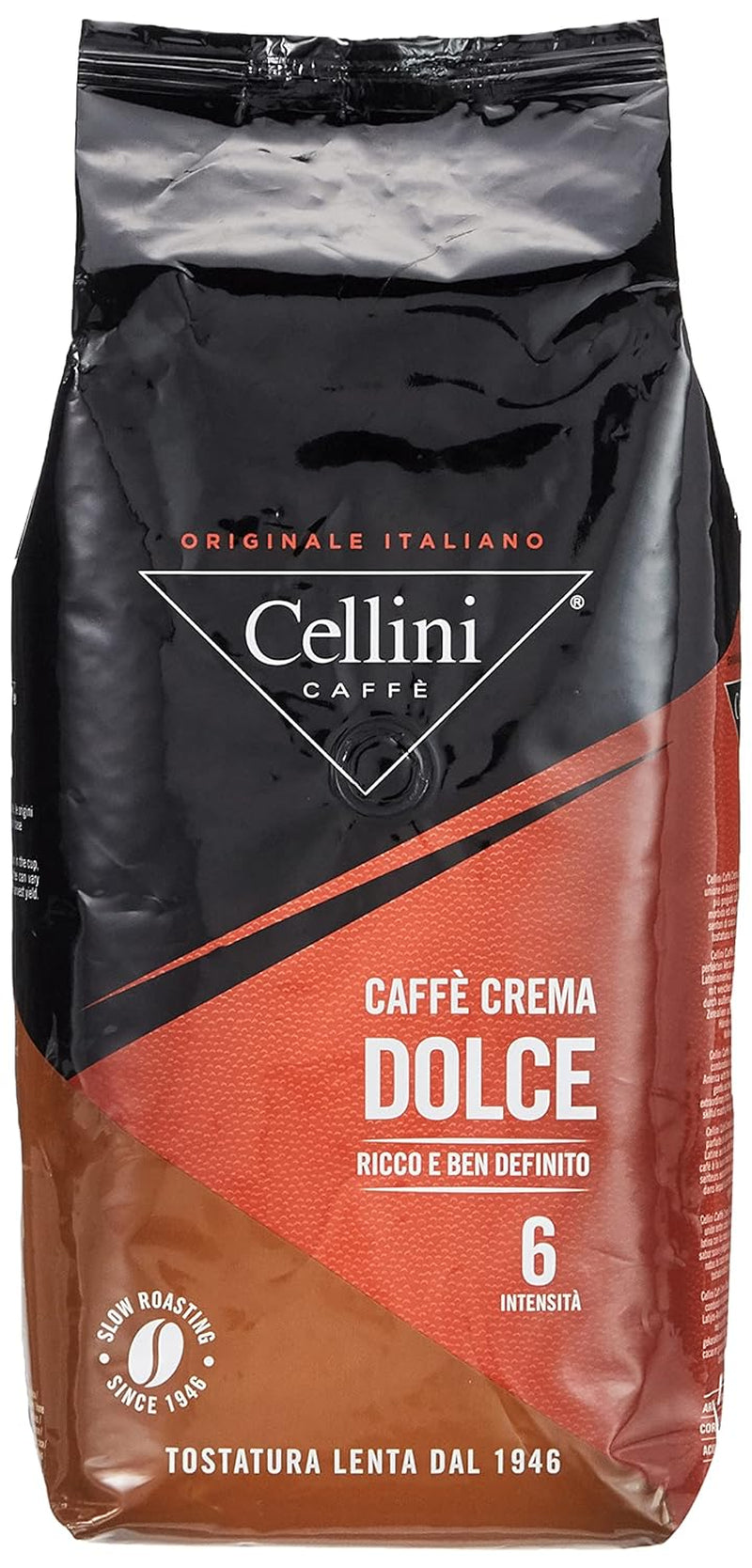 Cellini Caffè Crema Forte boabe întregi, 1000 G, 1 Kg Cafea Naty Shop 1 Kg Dolce