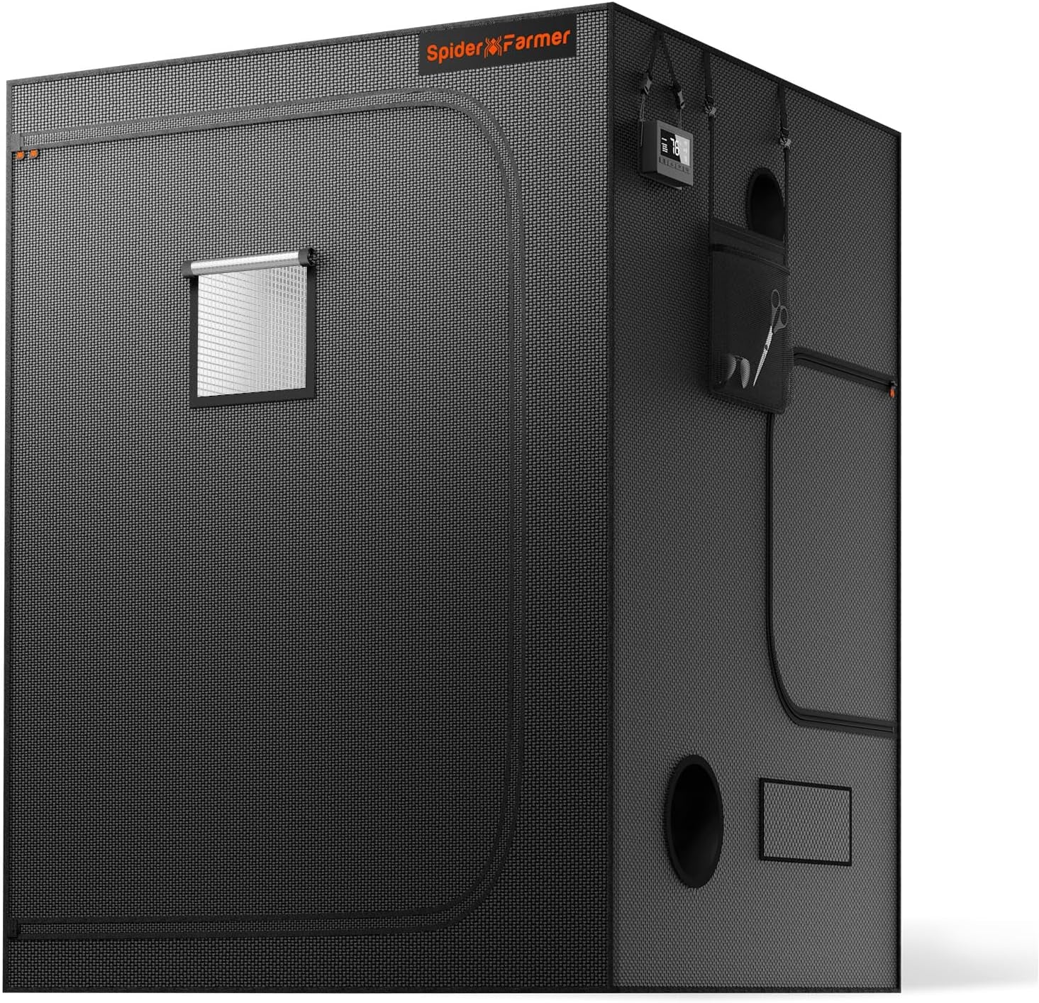 Tenda da coltivazione Spider Farmer Pro 70x140x200 cm con porta scorrevole, finestra di osservazione, pannello pavimento rimovibile, tessuto Mylar 2000D, per coltura idroponica da interni con SF4000, G4500, SE4500
