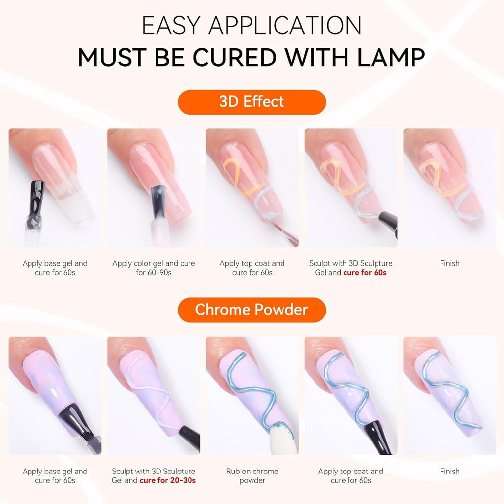 Makartt 3D Gel Nail Art - Gel Lipici Stras 15G pentru Brelocuri Unghii, Gel Sculptură Unghii Multifuncțional pentru Design Unghii DIY, Sculptură Unghii Modelare Unghii Acasă (Transparent)