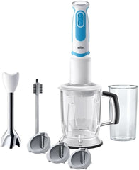 Braun Stabmixer MQ 5260WHBL Stabmixer – Multiquick 5 Vario Purierstab Mit Edelstahl Mixfuß und Spiralschneider, 1000 Watt, Inkl. Umfangreiches Zubehör-Set, Weiß/Blau Mamma e bambino Naty Shop Inkl. Spiralschneider Mq5260 Robot da cucina Inkl. Sprialschneider Bianco/Blu