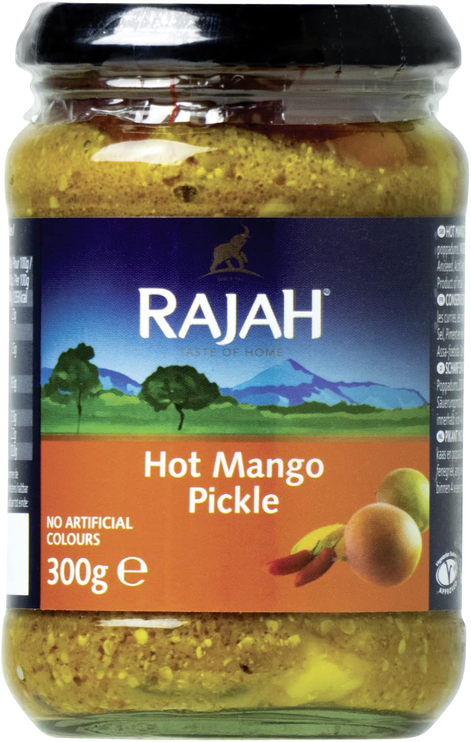Rajah Mild Lime Pickle – Mild eingelegte Limetten – Ideal come Begleitung zu Curry, Fleisch, Käse, Poppadums & Vorspeisen – 1 x 300 g
