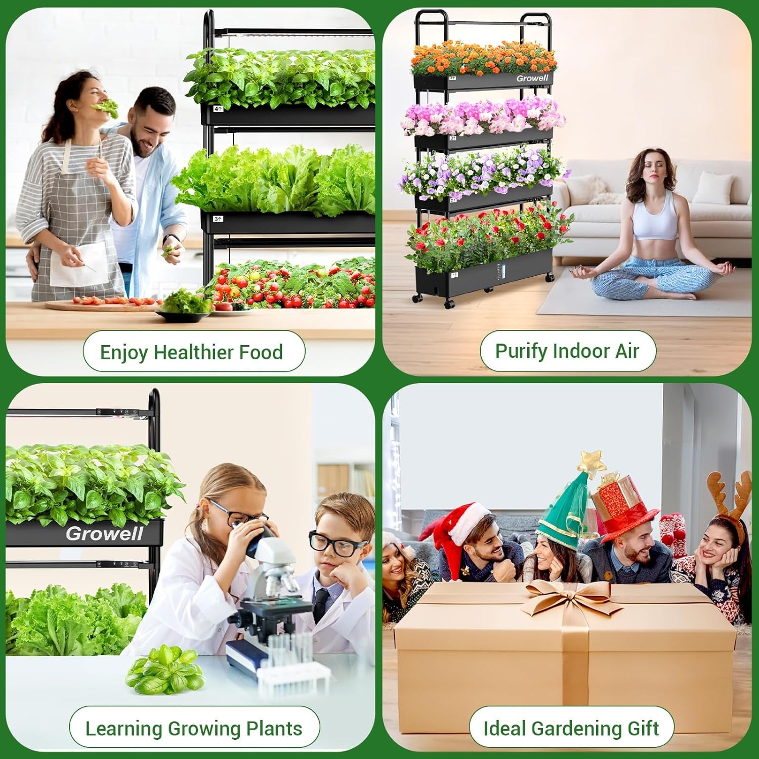 Kit Sistema di Coltivazione Idroponica Grande 120 Capsule Giardino Idroponico Verticale con 2 Modalità di Illuminazione Sistema di Circolazione Automatica dell'Acqua con Luce di Coltivazione Sistema di Giardinaggio per Erbe da Interni da 48 Litri