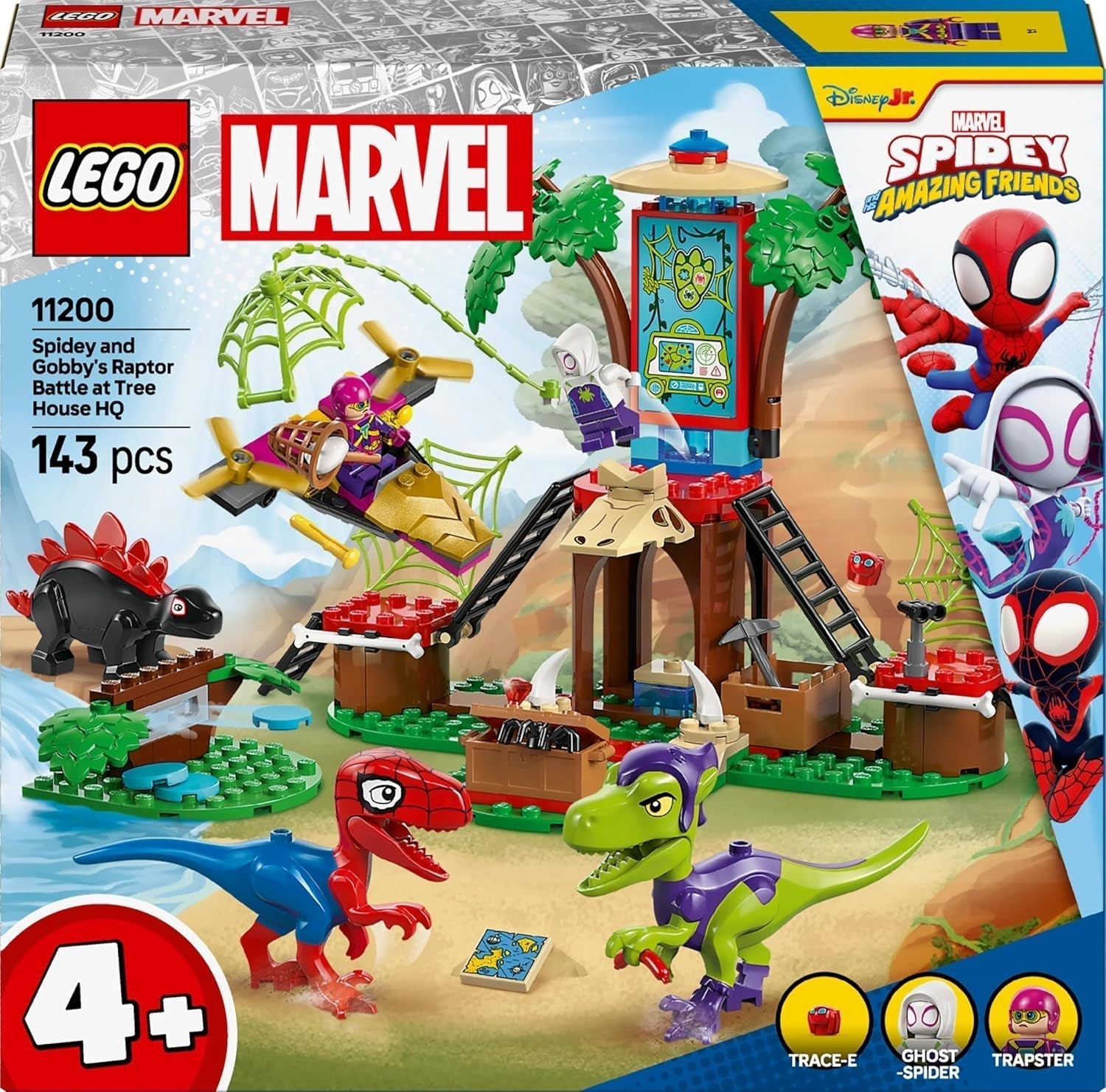 LEGO Marvel Showdown alla casa sull'albero: Spidey-Rex vs. Gobby-Raptor, set da costruzione e gioco per dinosauri, regalo di dinosauri giocattolo per ragazzi e ragazze 4+, Spidey e i suoi super amici 11200 set da costruzione Acquista il negozio LEGO
