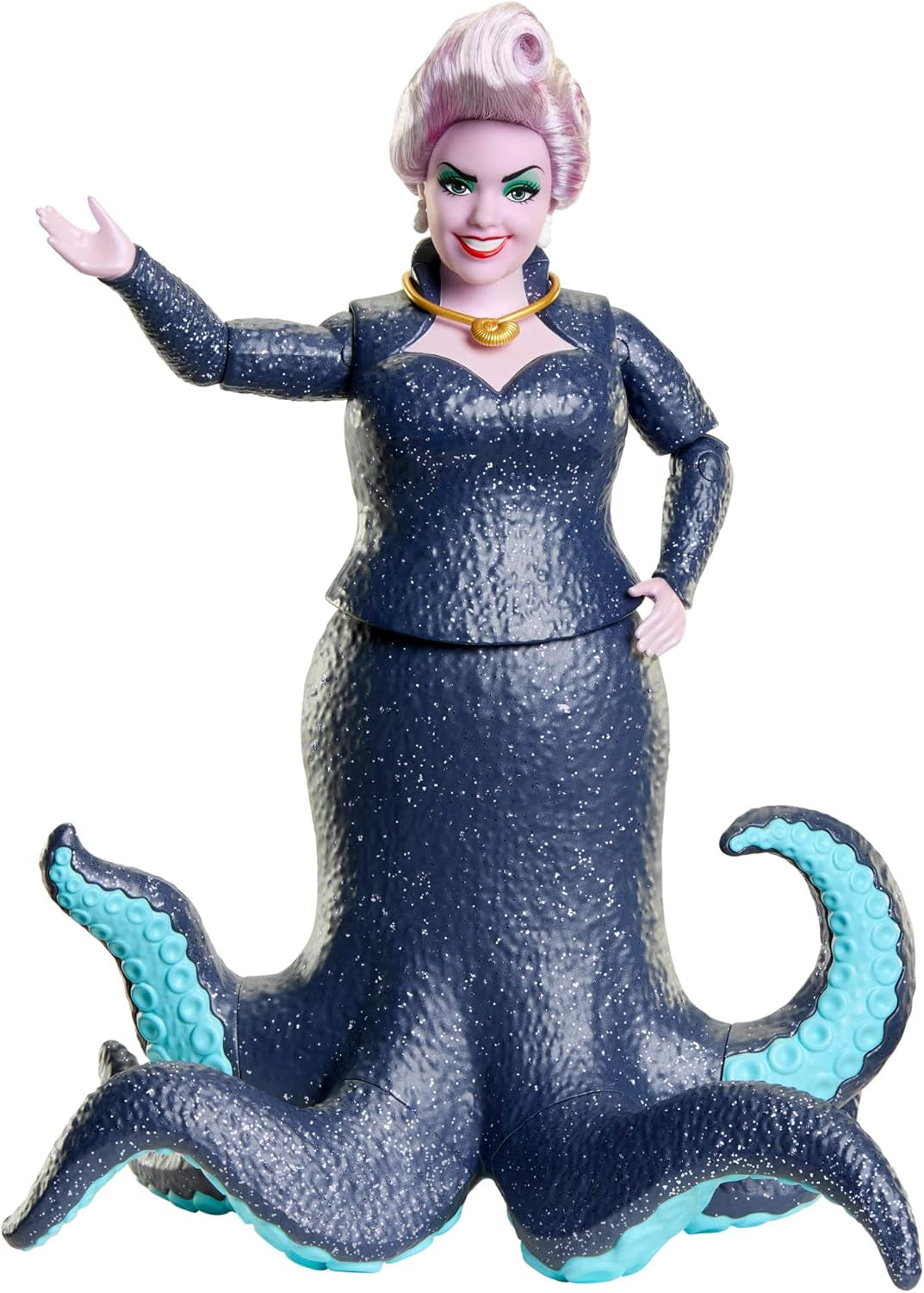 Mattel DISNEY Ariel, Sirena - Ursula con tentacoli, collana staccabile e acconciatura color lavanda per un divertimento infinito dal parrucchiere, adatta a bambini dai 3 anni in su, bambole HLX12 Naty Shop