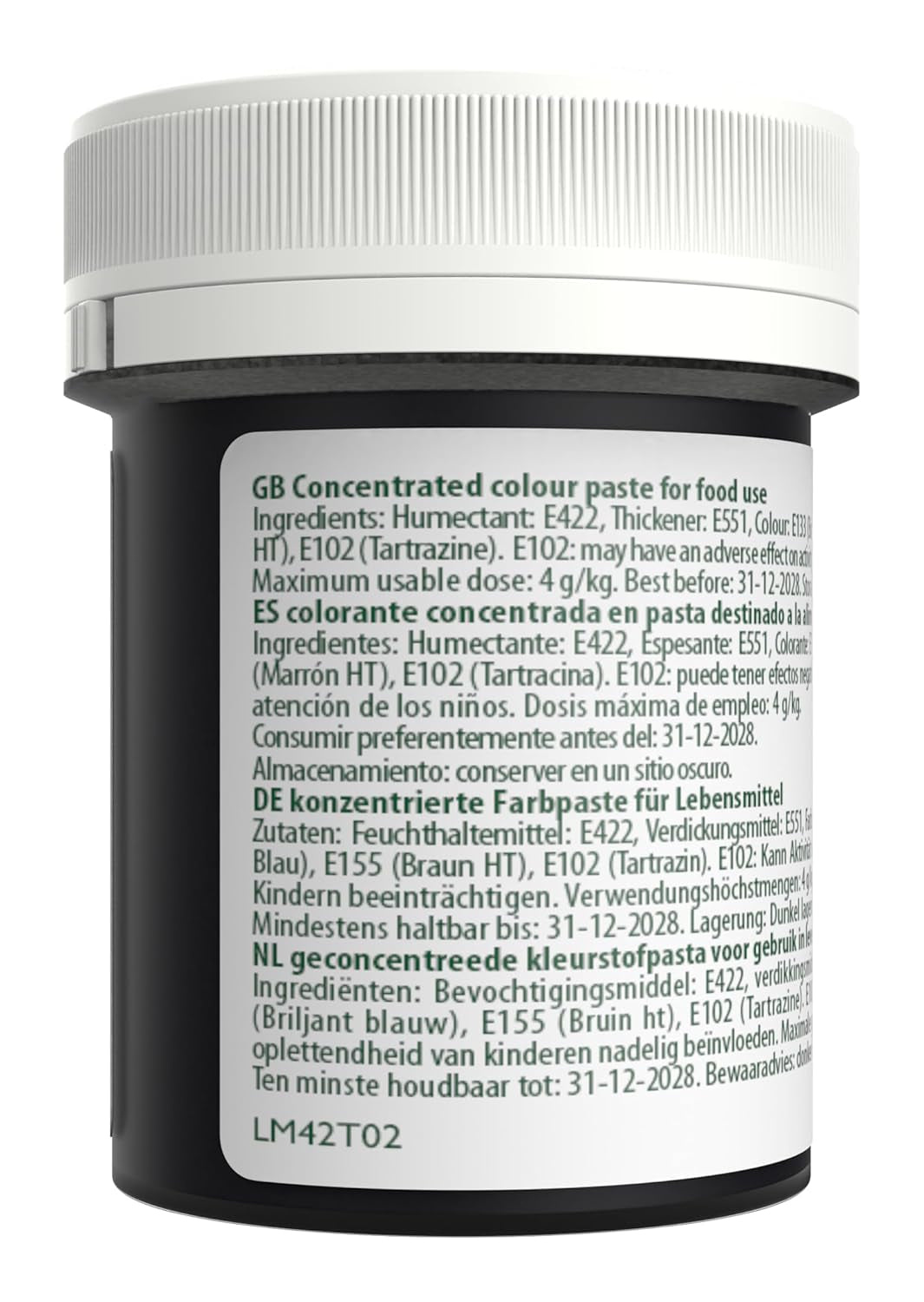 Colorant alimentar Sugarflair Max Concentrated Foliage Green, colorant alimentar foarte concentrat pentru marțipan și fondant, colorant pastă Max Concentrate - 42 g