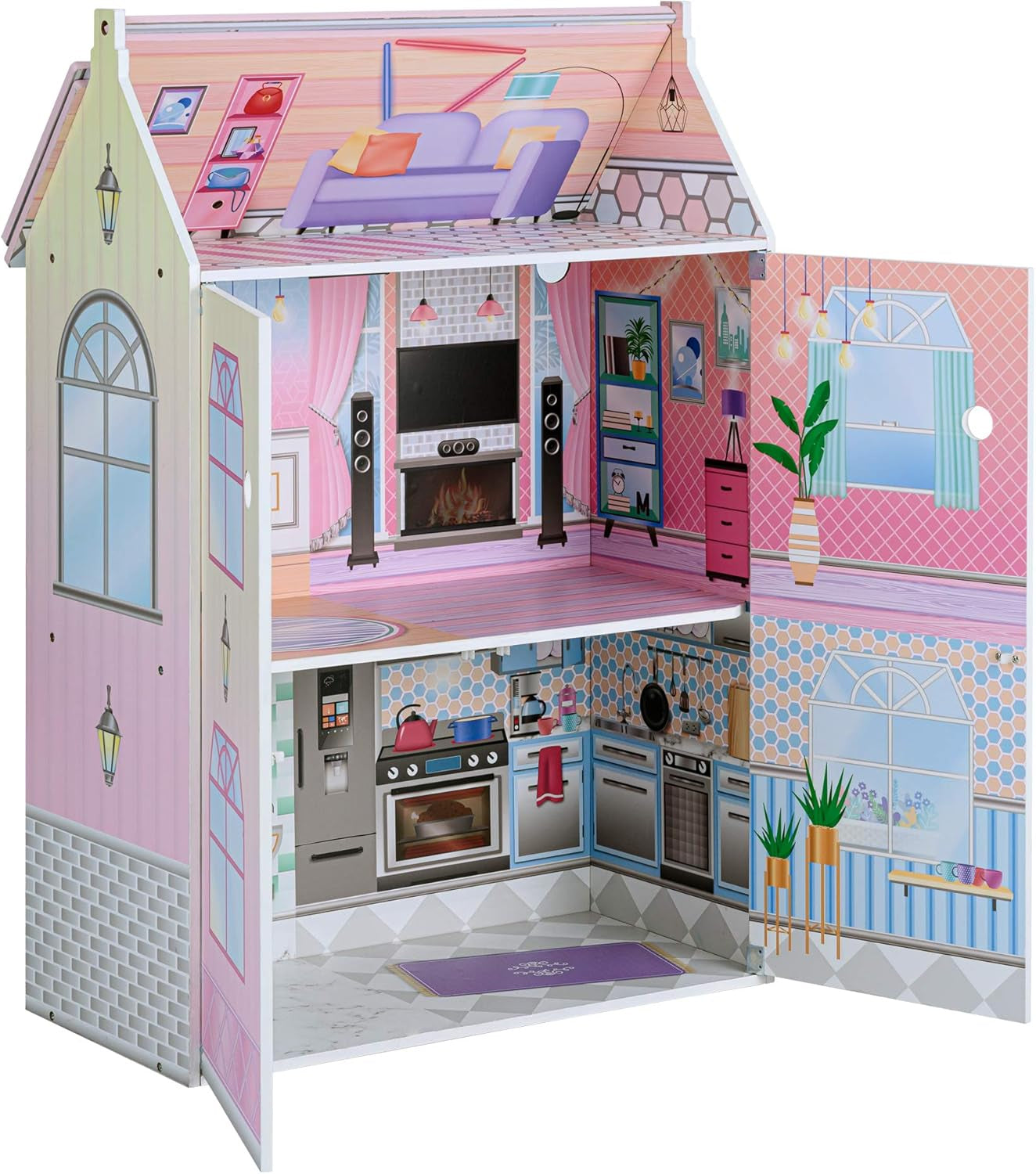 Olivias Little World Glasshouse Kids Casa delle bambole da 12" e 10 accessori per bambole 3,5" Multi Td-12518D Case delle bambole Naty Shop