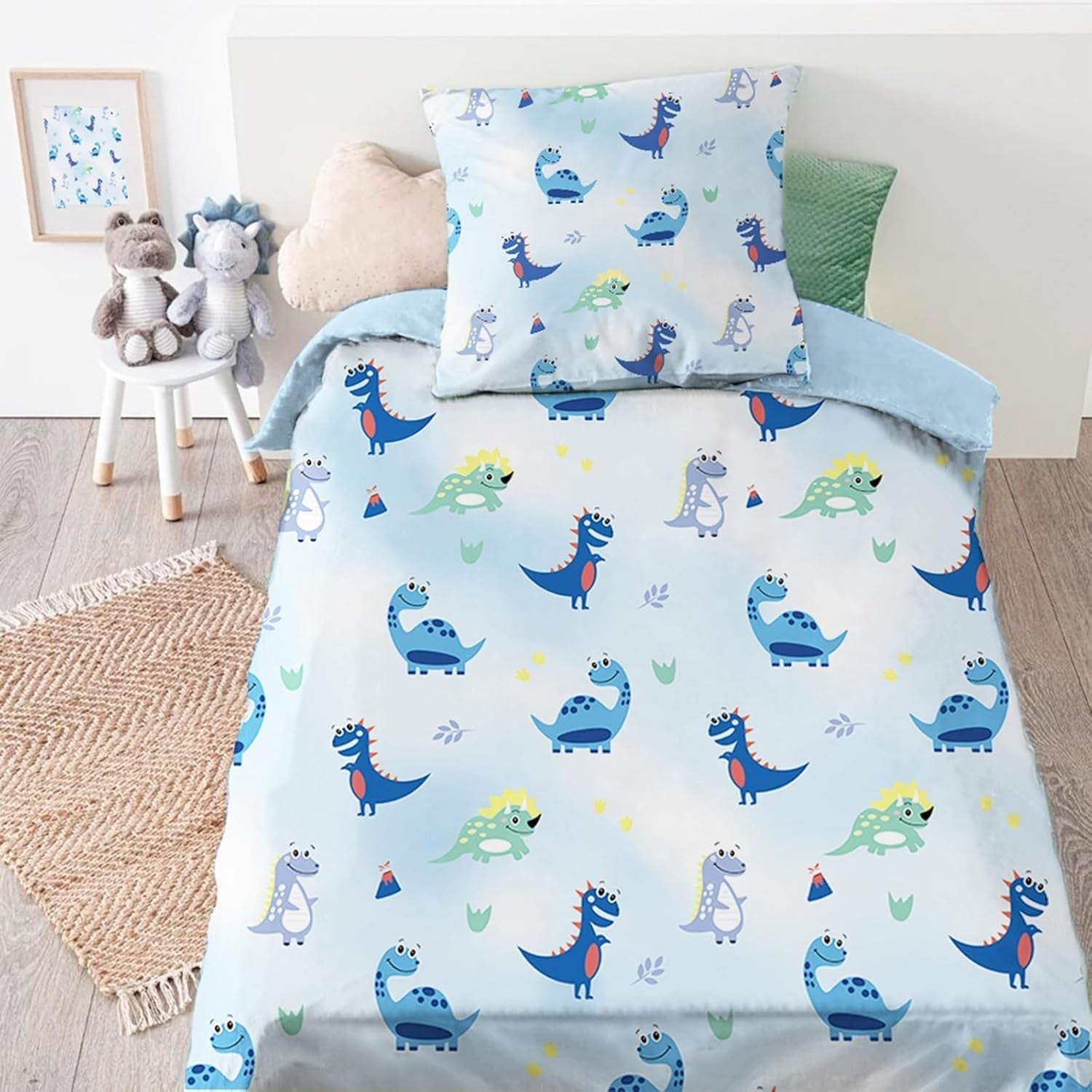 Biancheria letto per ragazzi, vari modelli Biancheria letto - bambini Naty Shop Dinosauri 135X200 cm + 80X80 cm