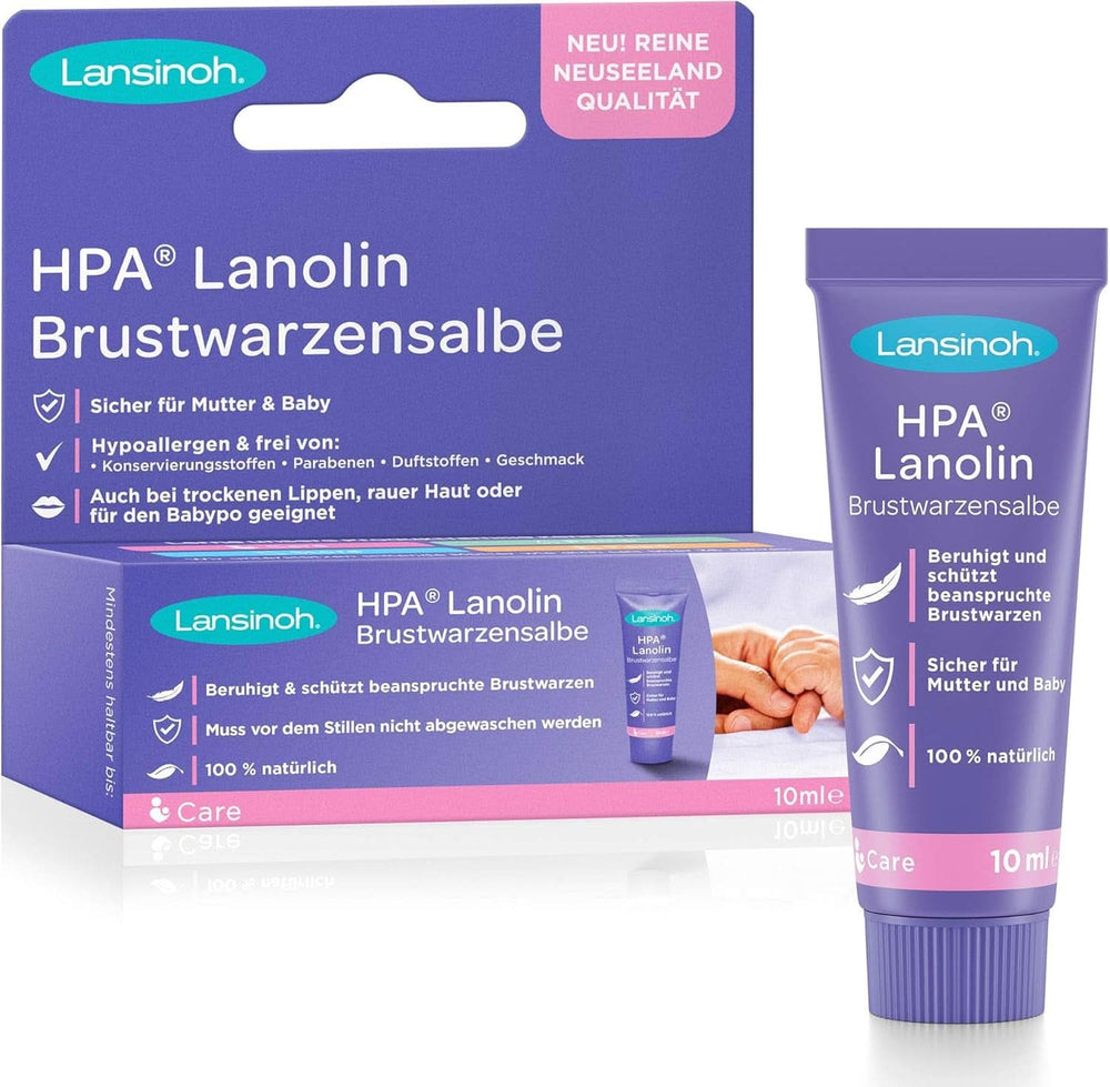 Lansinoh HPA Lanolin Brustwarzensalbe, 10 Ml - 100% Natürlich - Beruhigt & Schützt Beanspruchte Brustwarzen - Klimaneutral, 10940, Farblos Accessori per alimenti e allattamento Bebe Naty Shop 10 Ml (1Er Pack)