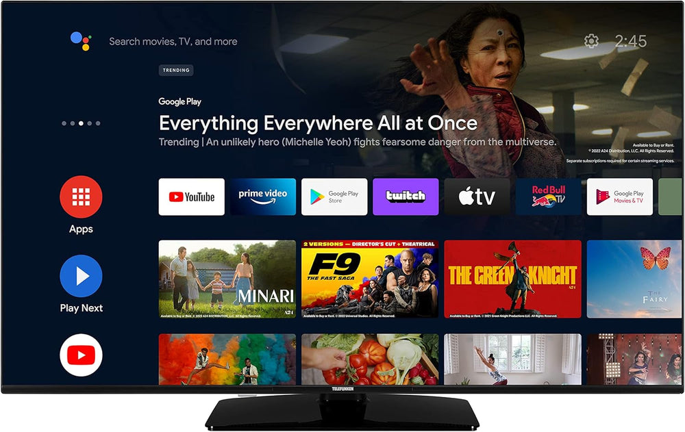 TELEFUNKEN XU50AN754M Televizor de 50 de inci/Smart TV cu Android (4K Ultra HD, HDR Dolby Vision, triplu tuner, Bluetooth, Dolby Atmos) [2023]