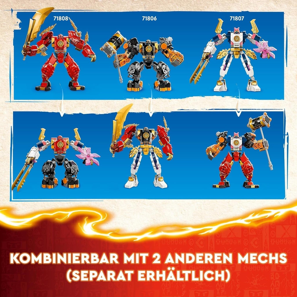 LEGO NINJAGO Kai's Fire Mech, jucărie figurină de acțiune pentru copii cu figurină mech roșie pentru personalizare, set ninja cu 4 figurine, inclusiv Kai și Zane, cadou pentru băieți și fete de 7 ani 71808 Seturi de constructie Besuche den LEGO-Store