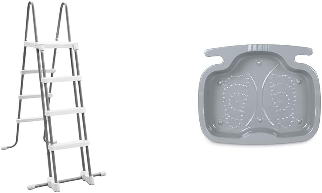 Scaletta di sicurezza 28076 per piscine alte 122 cm, grigia e Pediluvio - Accessori piscina - Pediluvio per piscina - 56 x 46 x 9 cm