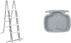 Scaletta di sicurezza 28076 per piscine alte 122 cm, grigia e Pediluvio - Accessori piscina - Pediluvio per piscina - 56 x 46 x 9 cm