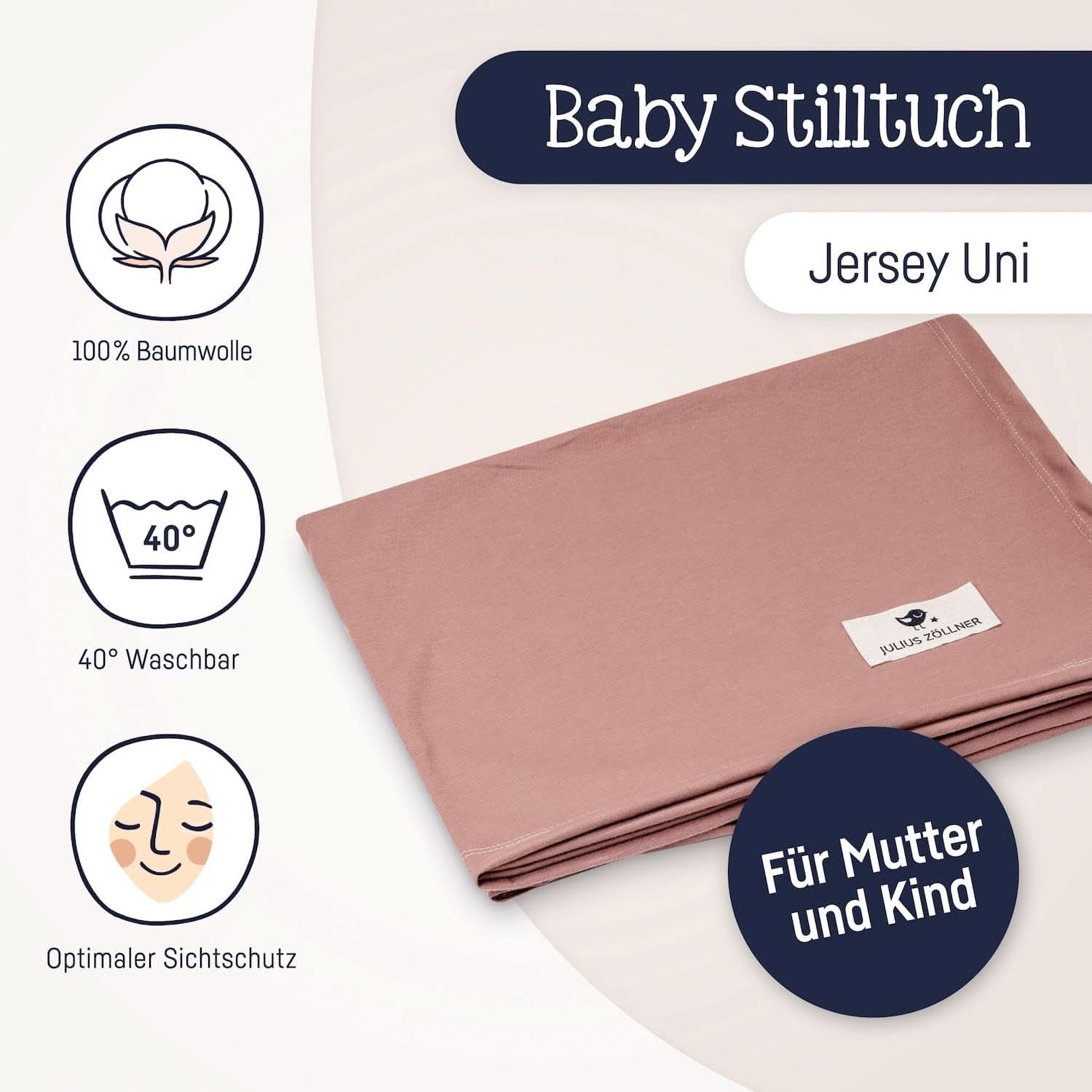 Julius Zöllner Stilltuch Aus 100 Prozent Jersey-Baumwolle, OEKO-TEX STANDARD 100, Made in Germany, Uni Tan Accessori Alimentazione e Allattamento Bebe Naty Shop