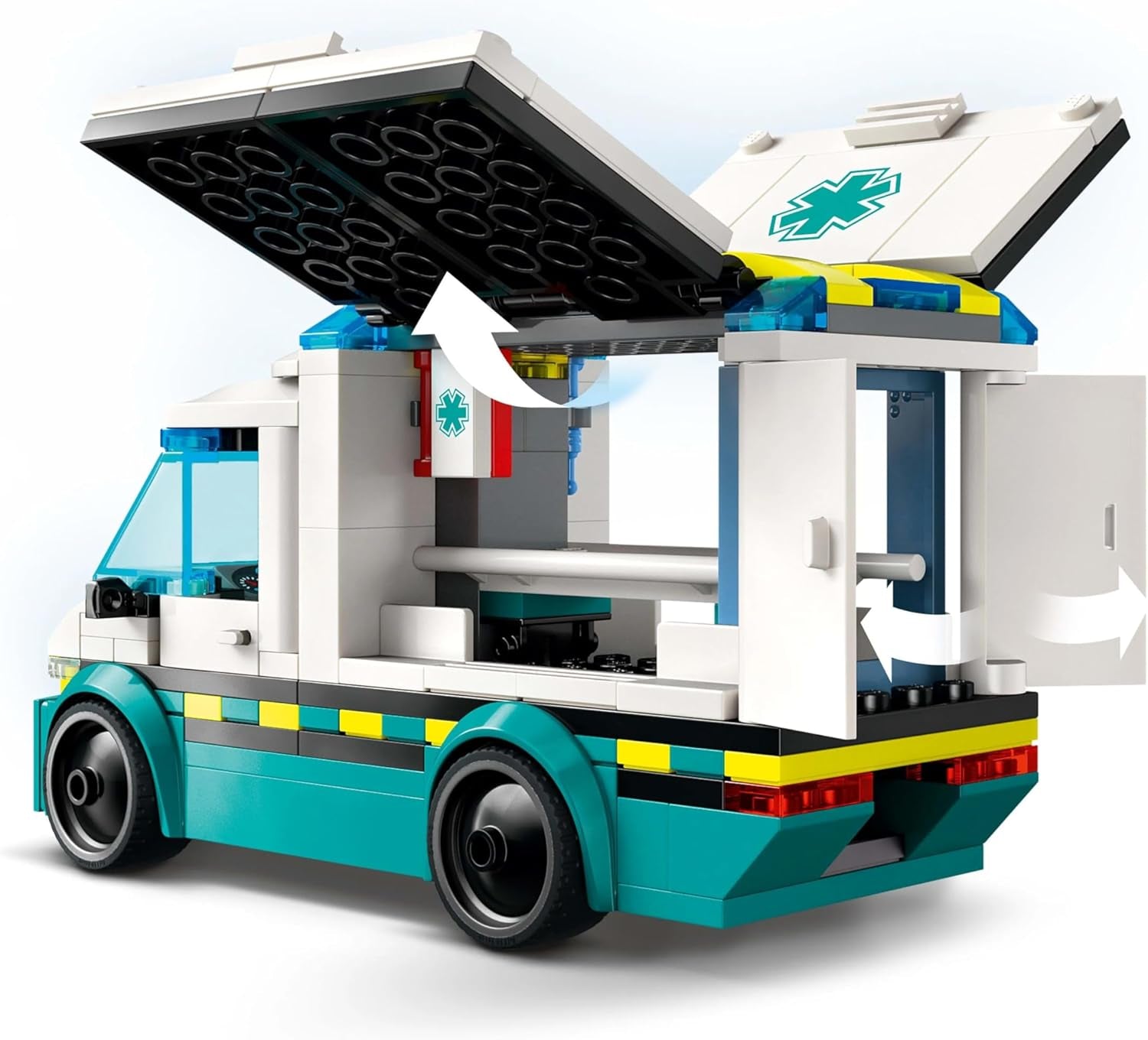 Ambulanza LEGO City - giocattolo con 2 minifigure (skateboarder e autista) - giocattolo educativo per ragazzi e ragazze dai 5 anni - idee regalo per compleanno e vacanze 60451 Set da costruzione Besuche den LEGO-Store