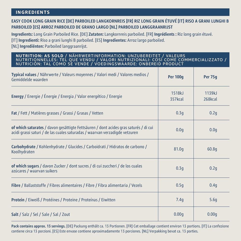 Riso a grani lunghi precotto dell'Amazzonia, 1 kg