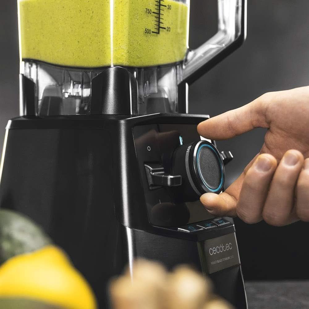 Cecotec Standmixer Power Black Titanium 2000 Pro, 2000 W- Leistung, 8 Mix-Klingen, Schwarz Titan-Beschichtung, 3 Program, Quadratischer Krug, Bpa-Frei Mama si Copilul Naty Shop