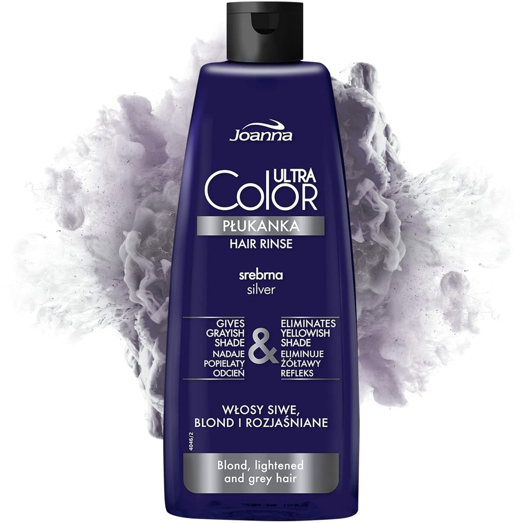 Joanna Ultra Color - Balsam de culoare roz pentru păr blond și deschis - Roz pastel - Strălucire naturală - Elimină nuanța galbenă din părul gri-blond - Efect temporar - 150 ml Vopsea pentru par Naty Shop Gri cenușiu nuanță de blond 150 Ml (1 pachet)