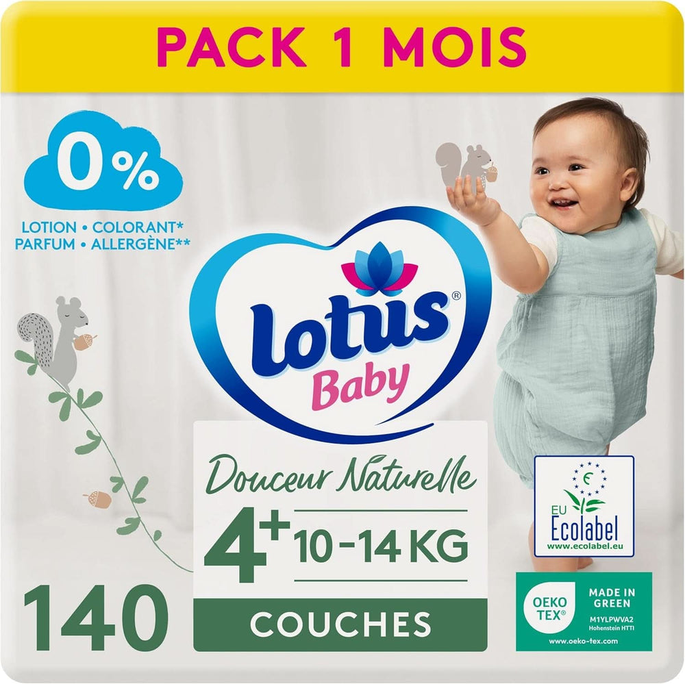 Lotus Baby, Douceur Naturelle, pannolini, varie taglie Mamma e Bambino Naty Shop 4+ (140 pz)