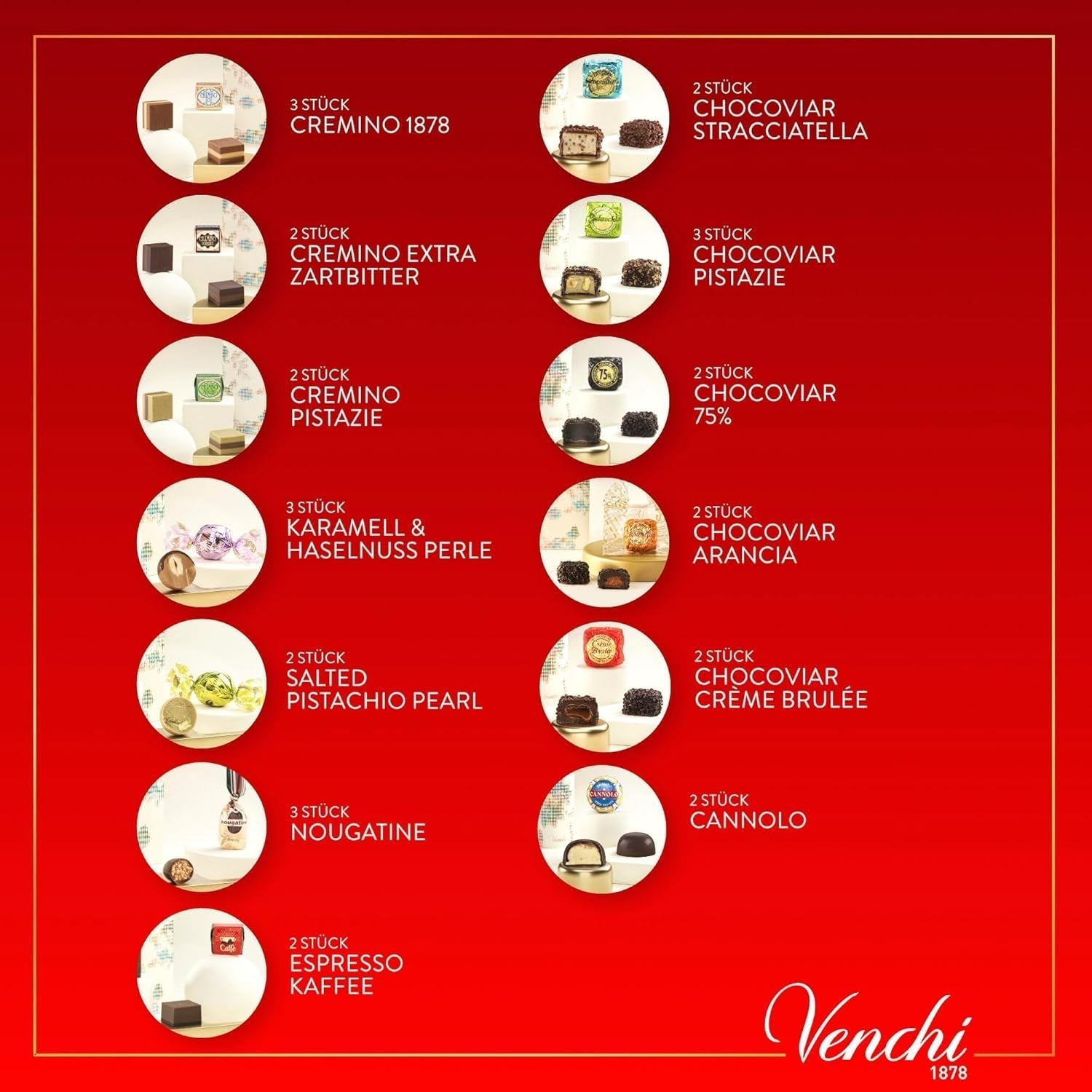 Venchi, colecția de Crăciun - Cutie cadou cu ciocolată asortată, 704 grame Bomboane de Ciocolata Naty Shop