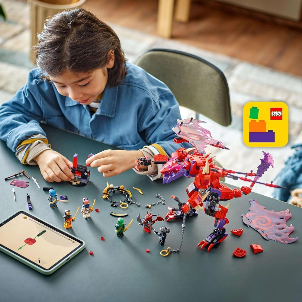 LEGO NINJAGO Drago del Caos Dente di Tuono - Giocattolo con 6 minifigure Ninja - Set di costruzioni di gioco di ruolo per ragazzi e ragazze dagli 8 anni in su - Regali per i fan della serie TV L'Ascesa dei Draghi 71832 Set di costruzioni Beuche den LEGO-Store