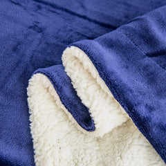Coperta in pile Kono Sherpa, 150 X 200 cm, Morbida, accogliente, soffice, reversibile, microfibra, coperte fisse per letto, divano, divano (Blu navy, matrimoniale/matrimoniale) Letti e coperte Besuche den KONO-Store