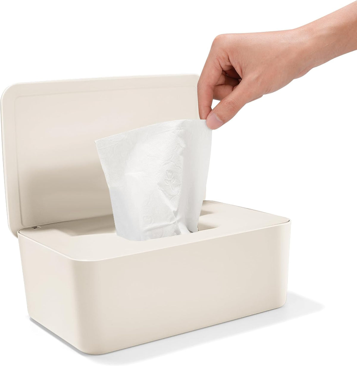 Scatola per salviette umidificate con coperchio, Scatola per salviette umidificate, Dispenser per salviette umidificate per bambini, Scatola portaoggetti impermeabile e sigillata, Dispenser per salviette umidificate per bagno, cucina, Bianco