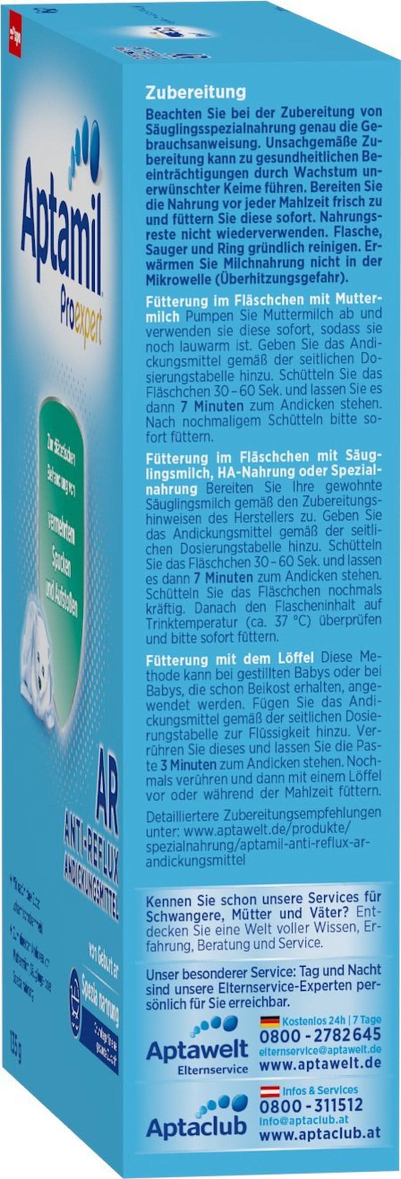 Agent de îngroșare Aptamil AR de la naștere, pachet de 6 (6 x 135 g) Mama si Copilul Naty Shop