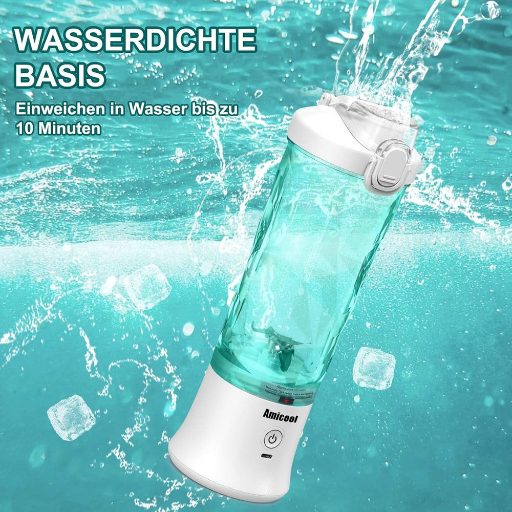 Mixer Smoothie Maker to Go, Mini Standmixer Tragbar Mit 6-Klingen Edelstahl, Enstafter Mit Reisedeckel, Frullatore portatile USB Elektrisch Bottiglia da 600 ml, Mixer Shaker Slushy Maker Wasserdichter Bucatarie Naty Shop