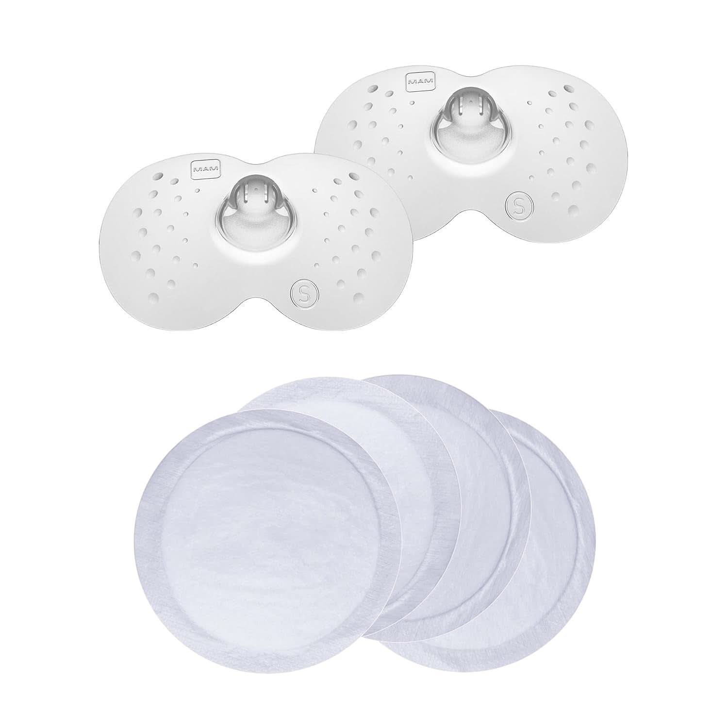 MAM Stillhütchen Größe M (Ø 20 Mm) Im 2Er-Set, Extra Weiche Brusthütchen Zum Schutz Beim Stillen, Brustwarzenschutz Für Maximalen Hautkontakt Zwischen Mutter Und Kind Accesorii Hrana si Alaptare Bebe Naty Shop Single Größe S + Stilleinlagen