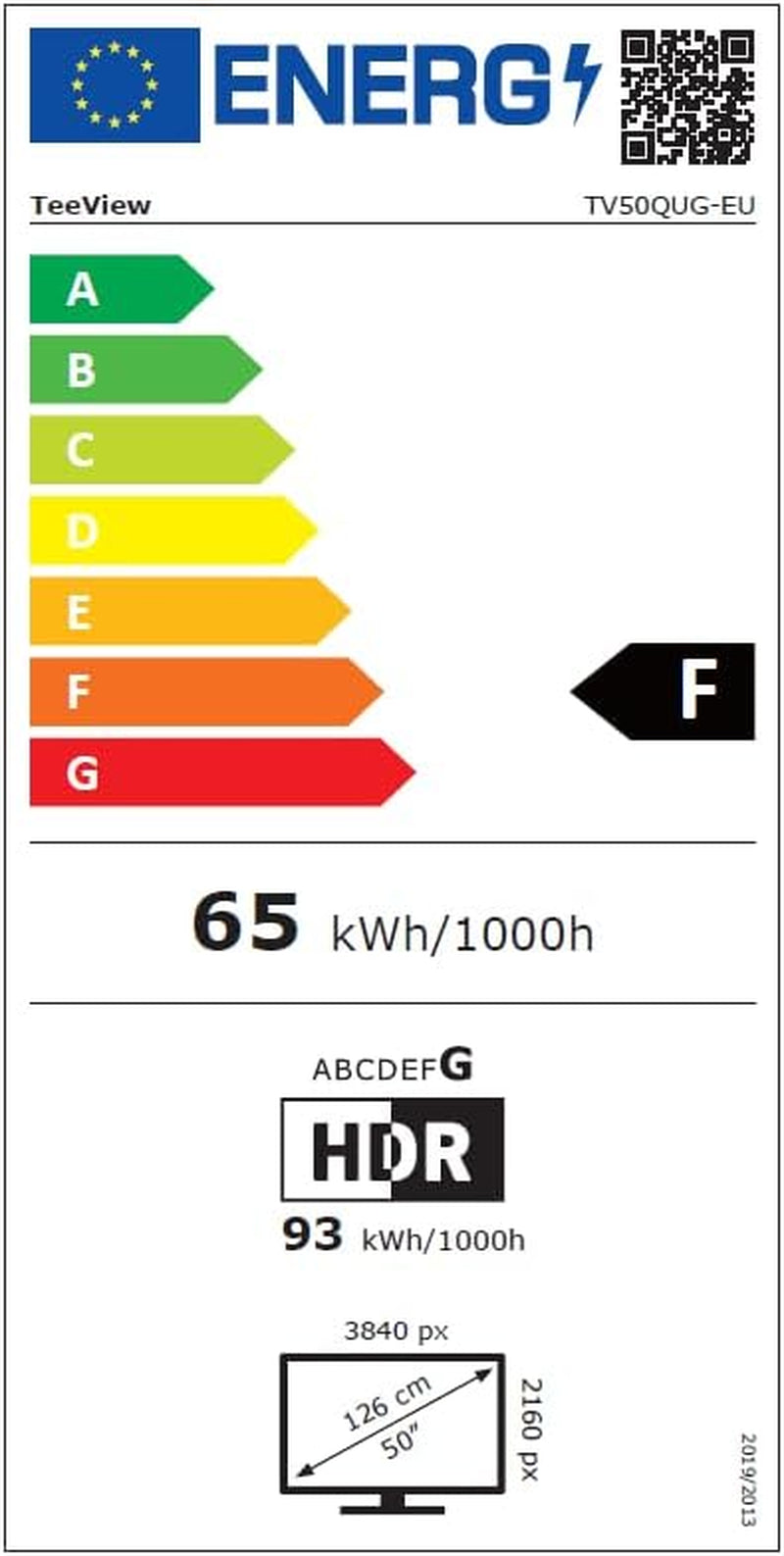 TEEVIEW Google Smart TV | 4K UHD | 50”/127cm | Design fără ramă | Tuner triplu DVB-T/T2/S/S2/C | • HDMI x3, USB x2, CI+ | Control vocal și aplicații de streaming | Asamblat în Eindhoven | TV50QUG-EU