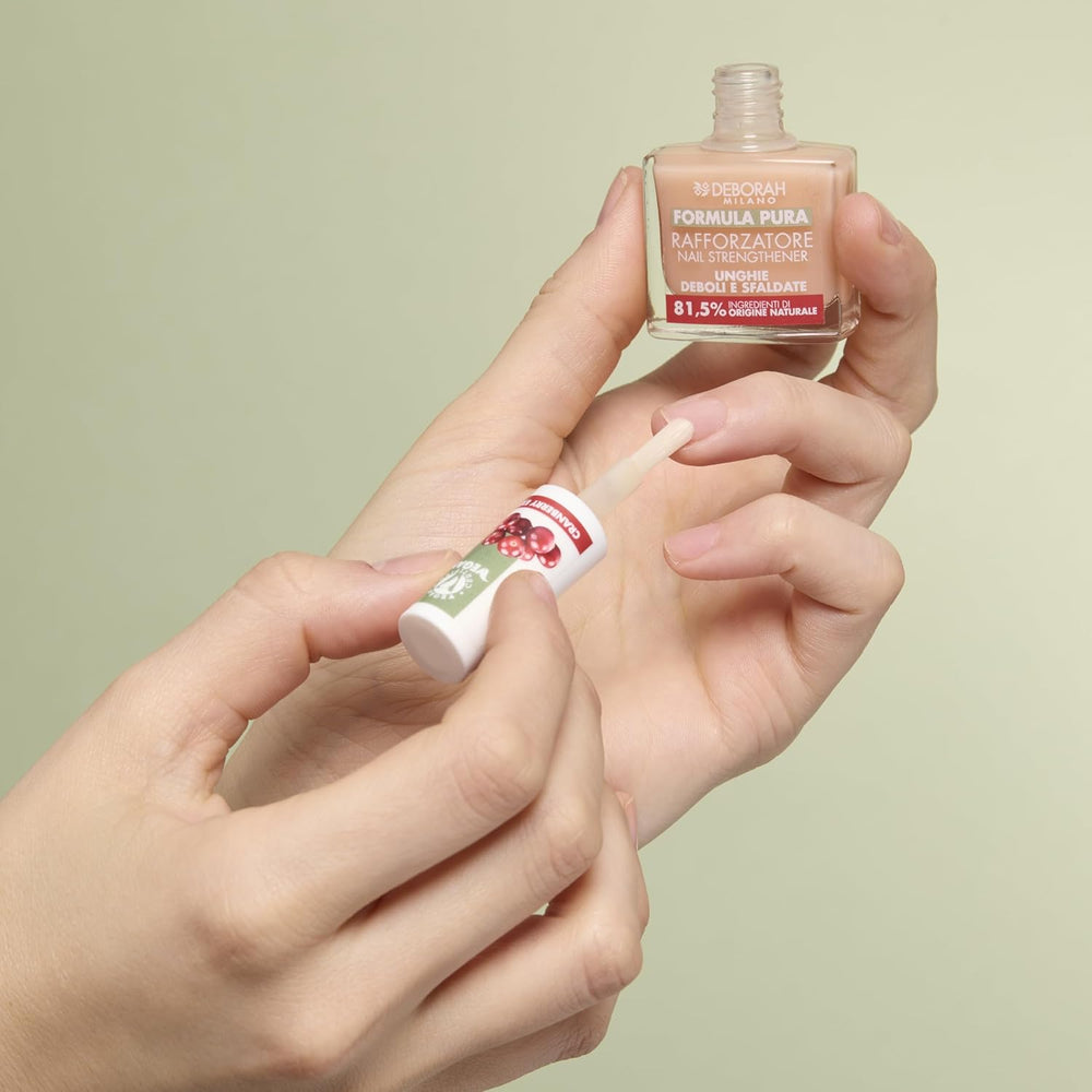 Milano Formula Pure Treatment Smalto All in One, vegano, per base e top coat, con estratto di limone, rivitalizza e riduce l'ingiallimento, 8,5 ml