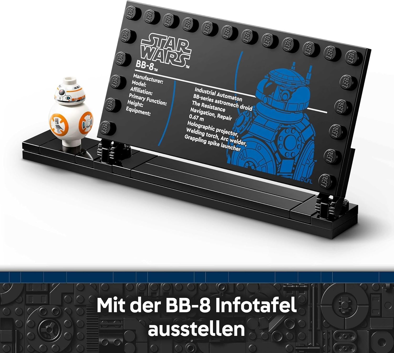 LEGO Star Wars 75452 Der Astromech-Droide BB-8 - Sammelbares 3D Modell zum Bauen und Ausstellen - DIY Deko - Geschenk zum Vatertag für alle Fans