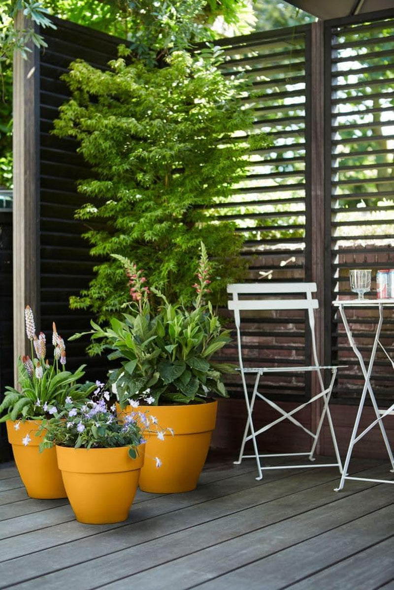 elho Vibia Campana Round 30 - Ghiveci de flori pentru exterior - Ø 29,8 x H 25,8 cm - Galben/Galben Miere