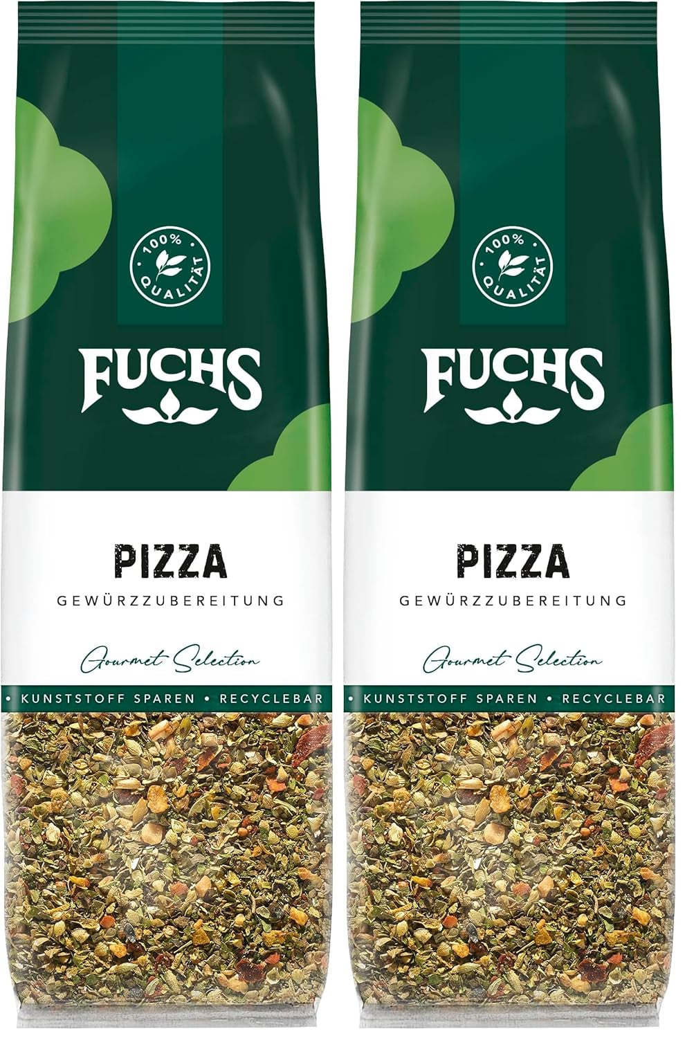Fuchs Gewürze - Pizza Gewürzzubereitung in riciclabile Nachfüllbeutel, Gewürzmischung mit Italianen Kräutern, ideale per bruschette - 30 g