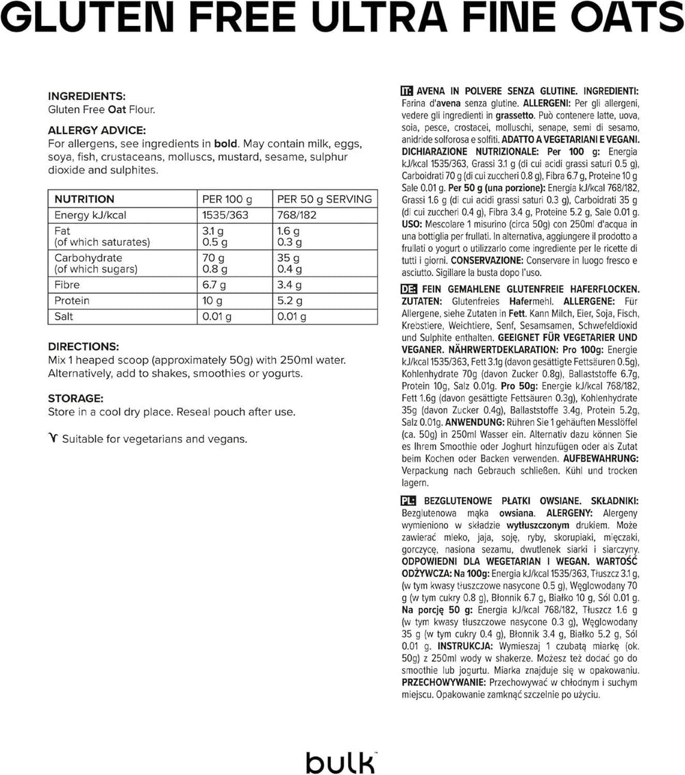 Avena Macinata Fine Sfusa, Avena Scozzese Naturale, Senza Glutine, 2,5 Kg Cereali Naty Shop